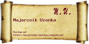 Majercsik Uzonka névjegykártya